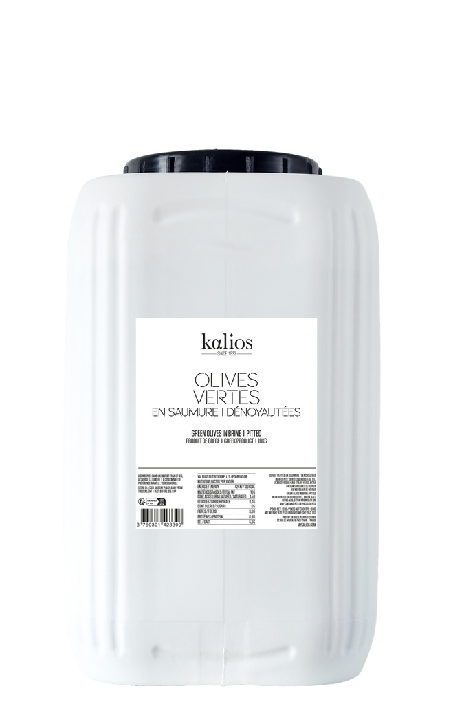 [KG-SAUM-V-D-10] Olives CHALKIDIKI en saumure dénoyauté 10Kg 