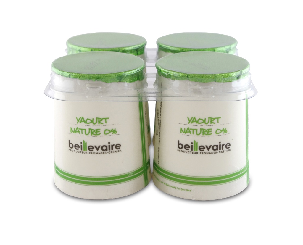 [BEI-5261] YAHOURT NATURE 0% pot carton lot de 4