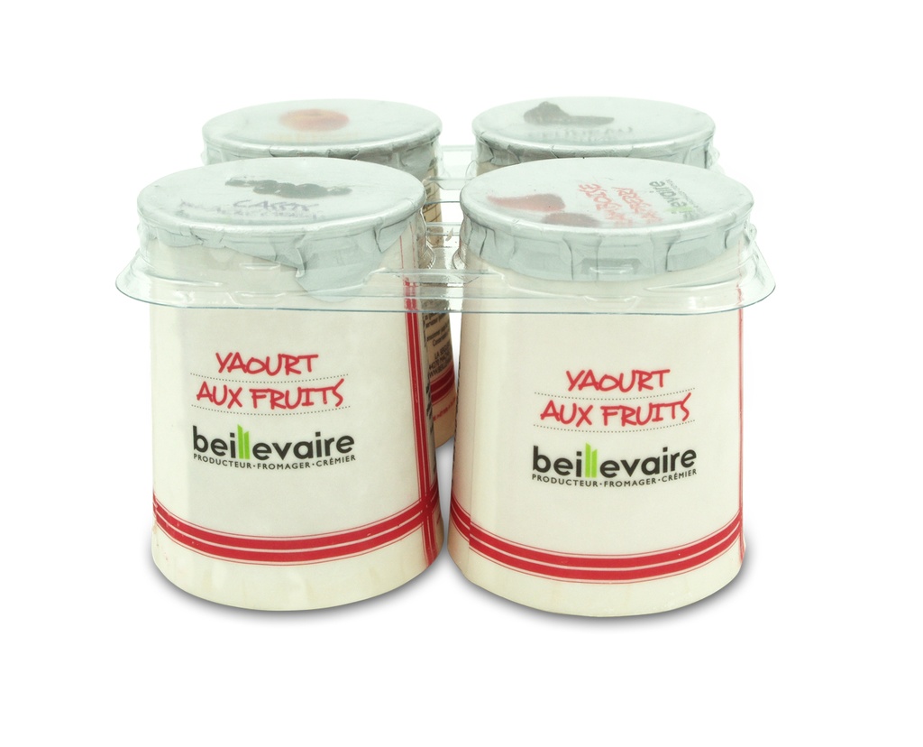 Yaourt pot carton "brassé" FRUITS lot de 4