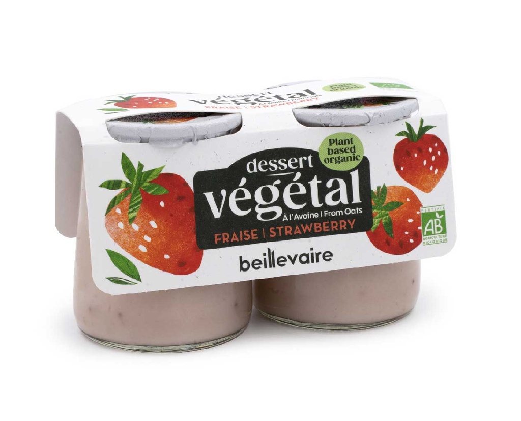 DESSERT VEGETAL FRAISE BIO X2