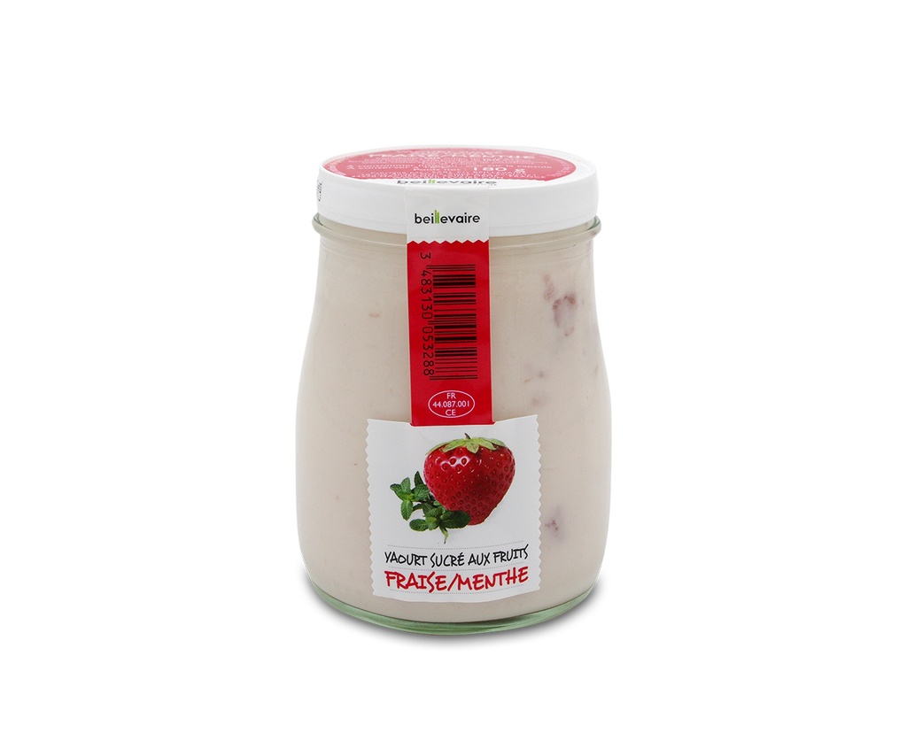 YAOURT A L'ANCIENNE FRUITS FRAISE MENTH