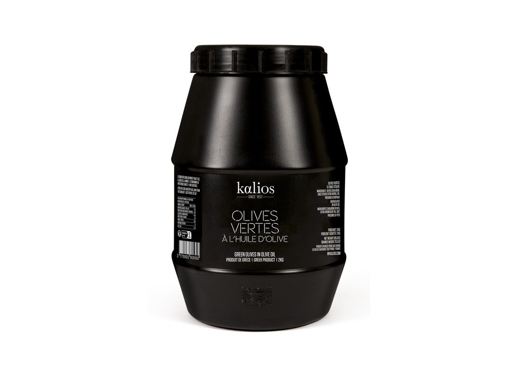 Olives Vertes à l'huile d'olive dénoyautée 2Kg