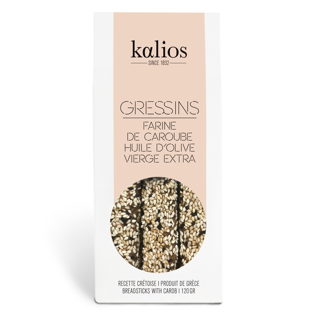 Gressins Farine de Caroube et sésame Huile d'olive