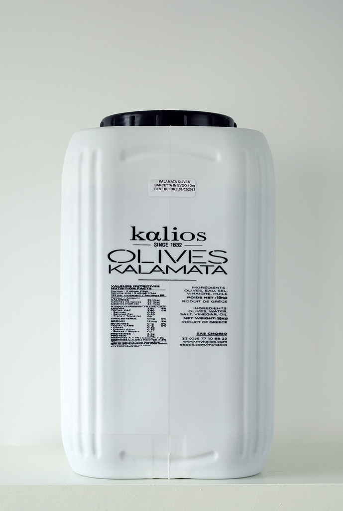 [KG-SAUM-BARC] Olives KALAMATA Barchetta en saumure 10Kg