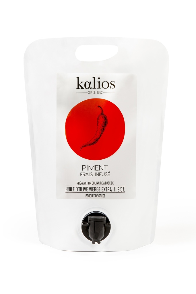 [KPIM-2,5L] Huile d'olive Kalios v.e. Infusée Piment Bib 2,5L