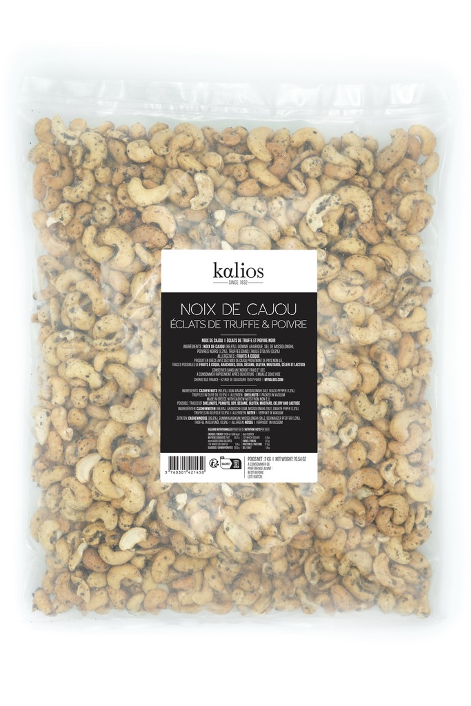 [KG-FS-CAJ-TRUF] Noix de cajou éclats de truffe & poivre noir 2Kg