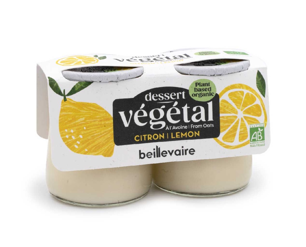 [BEI-5314] DESSERT VEGETAL CITRON BIO x 2